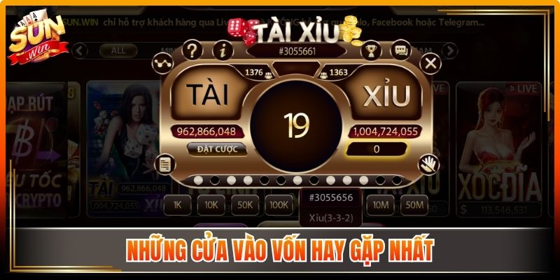 Tài Xỉu Sunwin - Hình Thức Có Luật Rõ Ràng Dễ Tiếp Cận 2 Những cửa vào vốn hay gặp nhất