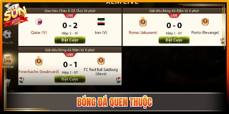 Thể Thao Sunwin – Nền Tảng Thi Đấu Được Đầu Tư Bài Bản 2 Bóng đá quen thuộc